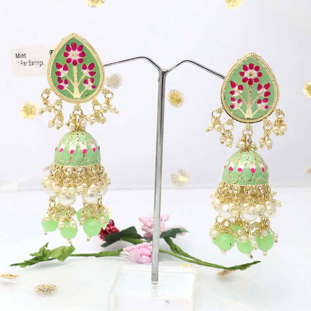 Runway Fashions | Long Meenakari Jhumka